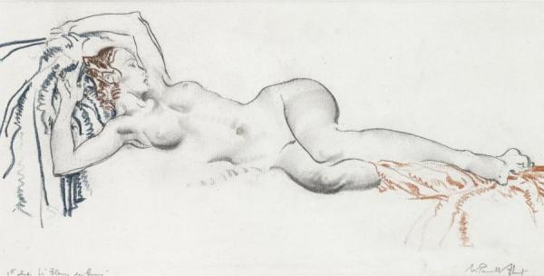 First Study For 'fleurs Des Dunes' by Sir William Russell Flint