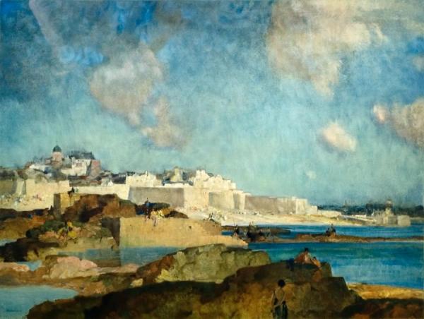 Low Tide, St Malo by Sir William Russell Flint Oil Painting Reproductions