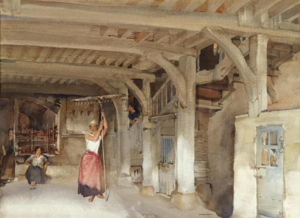 Lucilla Posing Amid The Jeers Of Her Companions by Sir William Russell Flint