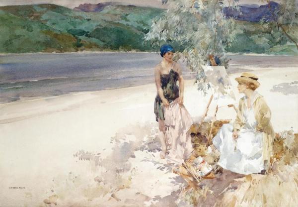 On A West Highland Beach by Sir William Russell Flint Oil Painting Reproductions