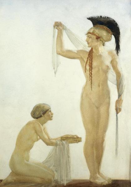 Pallas Athene, An Olympian by Sir William Russell Flint Oil Painting Reproductions