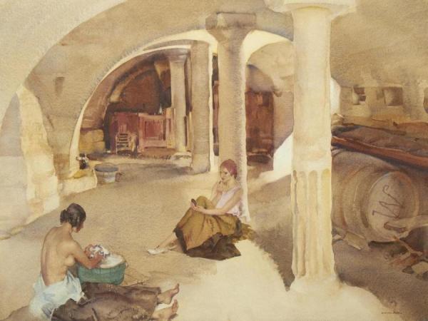 Retreat From The Sun, Algillier, Provence by Sir William Russell Flint Oil Painting Reproductions