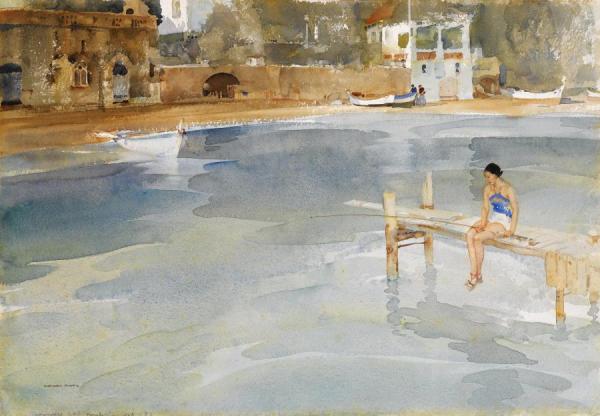 Stephanie's Jetty by Sir William Russell Flint Oil Painting Reproductions