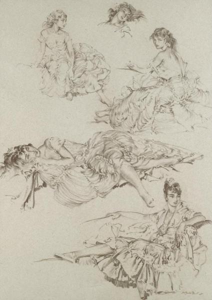 Studies Of Cecilia by Sir William Russell Flint Oil Painting Reproductions
