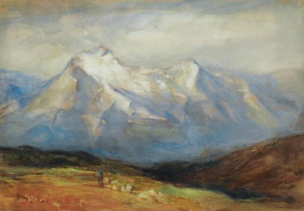 The Engadin Valley, Switzerland by Sir William Russell Flint