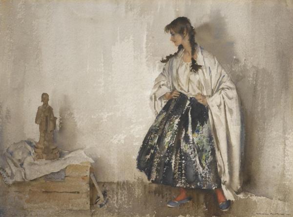 The Model And Chinese Philosopher by Sir William Russell Flint Oil Painting Reproductions