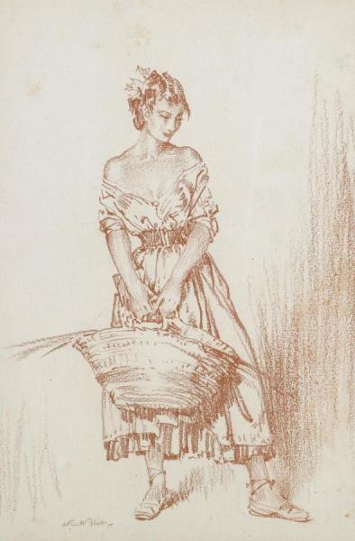 The Pretty Market Girl, La Noulte Sur Rhone by Sir William Russell Flint Oil Painting Reproductions