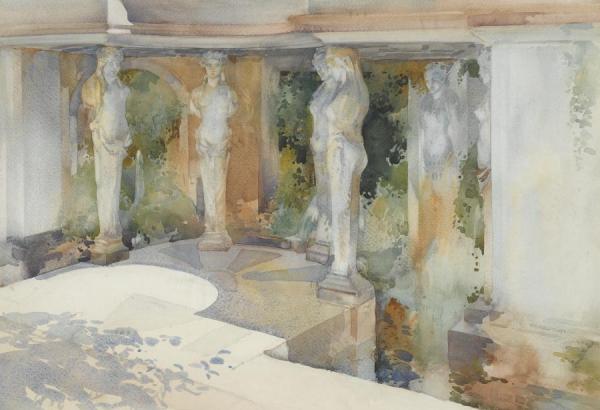 The Temple Of Diane, Nimes; Goddesses Of Gracious Shade by Sir William Russell Flint