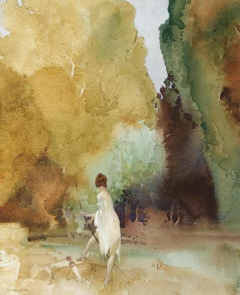 The Timid Huntress by Sir William Russell Flint