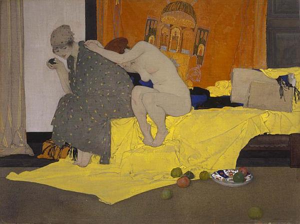 Two Models In A Studio by Sir William Russell Flint