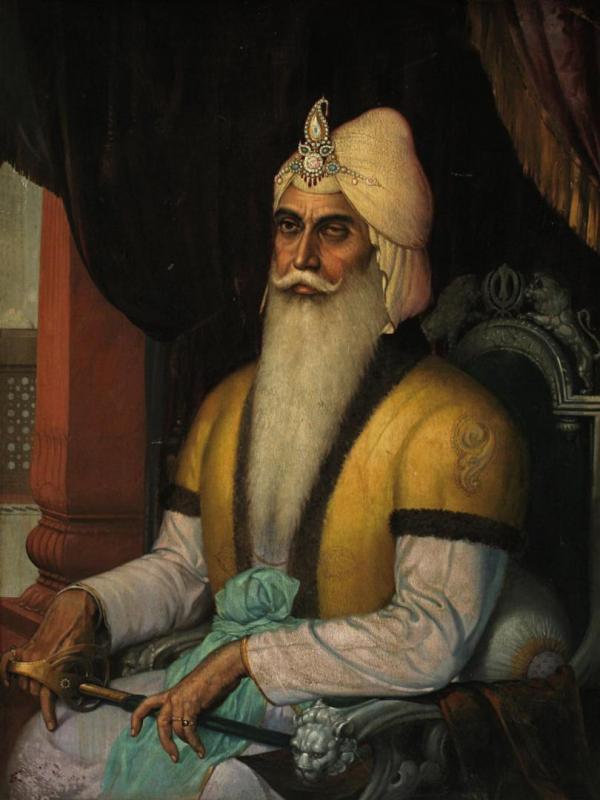 Portrait Of Sikh Ruler Maharaja Ranjit Singh by Sobha Singh