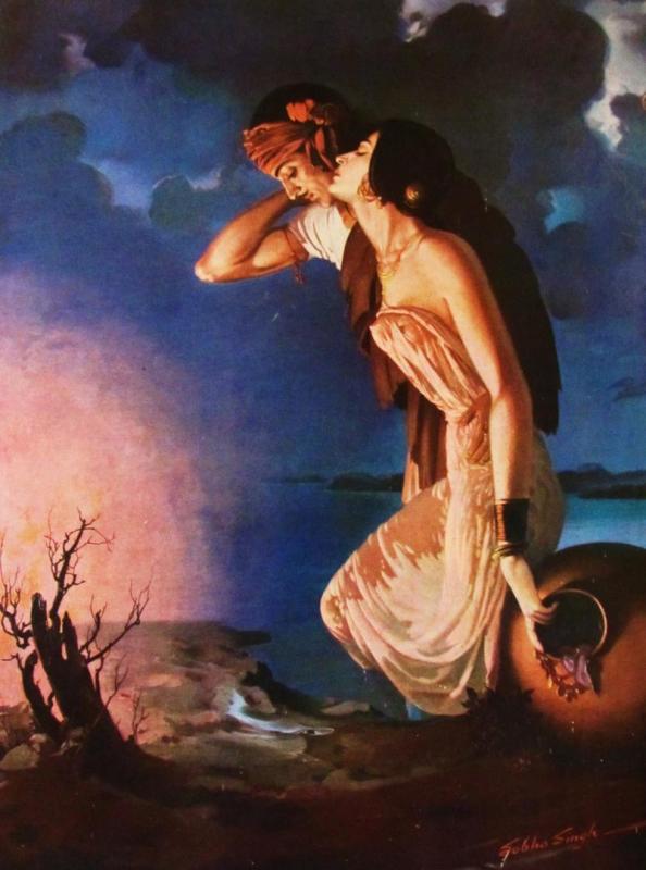 Sohni Mahiwal, 1944 by Sobha Singh Oil Painting Reproductions