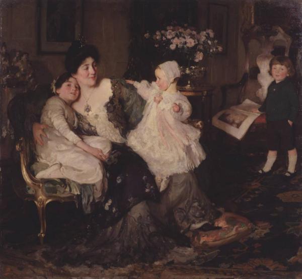 A Family Group,the Artist's Wife And Children by Solomon Joseph Solomon Oil Painting Reproductions