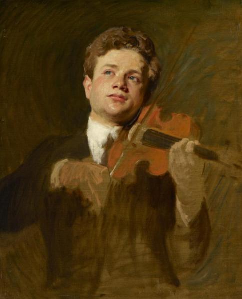 Mischa Elman Playing The Violin by Solomon Joseph Solomon