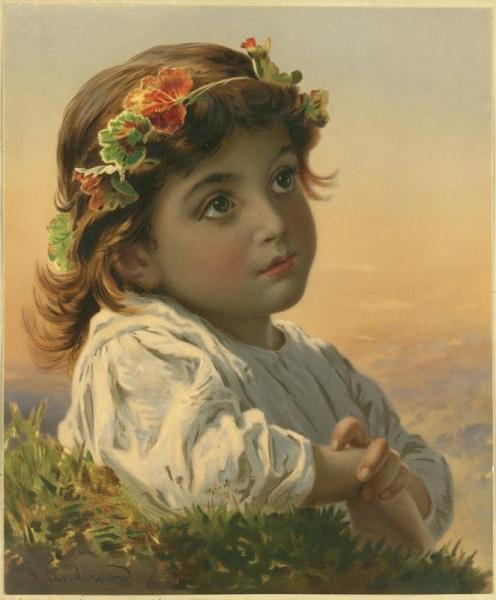 Dreaming Daisy by Sophie Anderson Oil Painting Reproductions