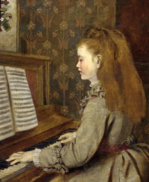Sophie Anderson Girl At The Piano