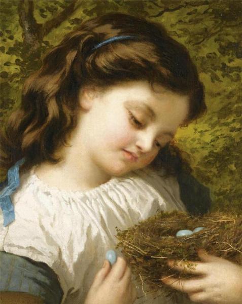 The Bird's Nest by Sophie Anderson Oil Painting Reproductions