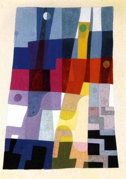 Composition On A Blue Background by Sophie Taeuber-arp Oil Painting Reproductions