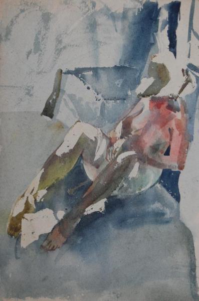 Blue And Pink Nude by Stan Smith