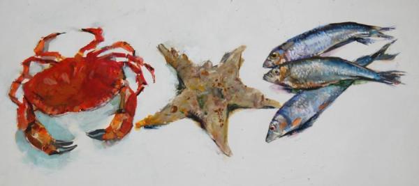 Crab, Starfish, Fish by Stan Smith