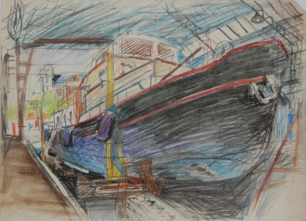 Dry Docked At Eel Pie Island by Stan Smith