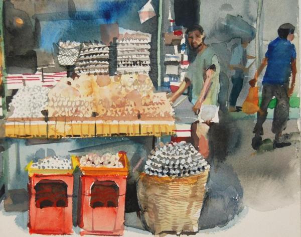 Egg Seller, Hong Kong by Stan Smith
