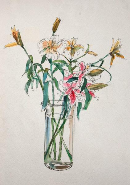 Flowers In Vase by Stan Smith