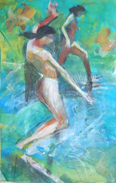 Italian Splash (two Figures) by Stan Smith