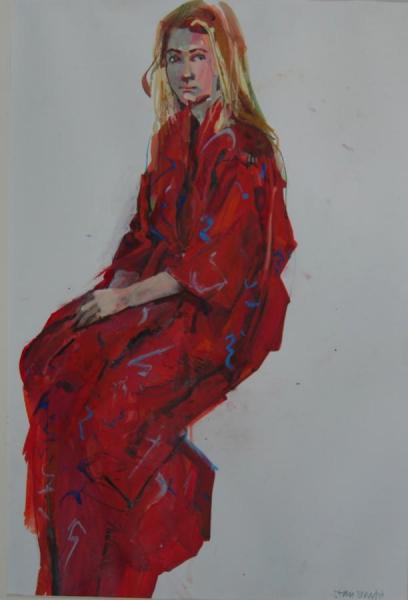 Nadia In Red by Stan Smith