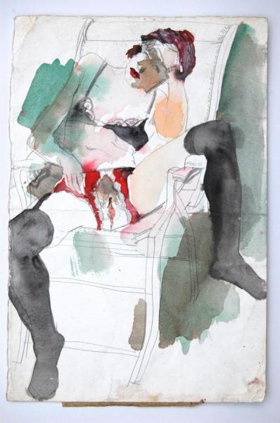 Stan Smith On A Chair In Underwear