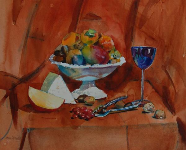 Still Life On Red Ground by Stan Smith