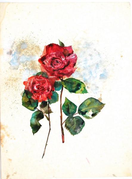 Two Roses by Stan Smith Oil Painting Reproductions