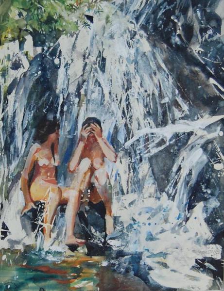 Waterfall (study) by Stan Smith