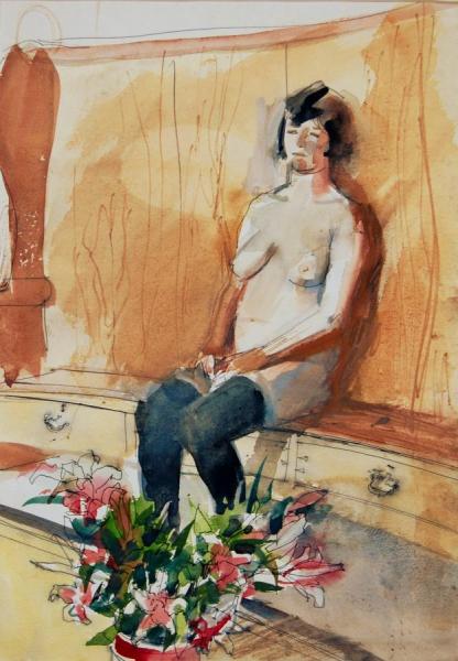 Woman With Stockings by Stan Smith