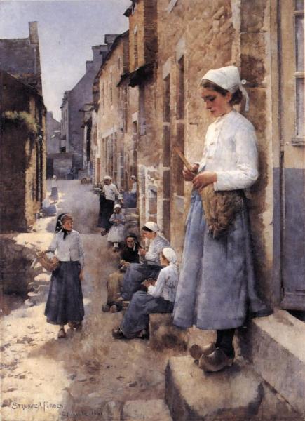 A Street In Brittany by Stanhope Alexander Forbes