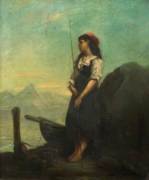 Italian Fisher Girl With A Rod by Stanhope Alexander Forbes
