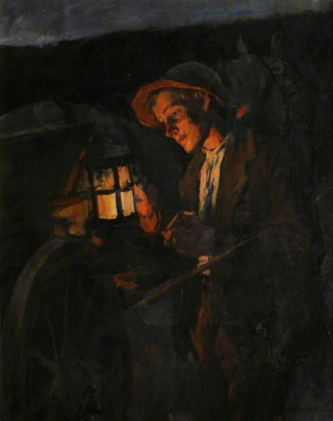 Study For The Carter In 'the Lighting Up Time' by Stanhope Alexander Forbes