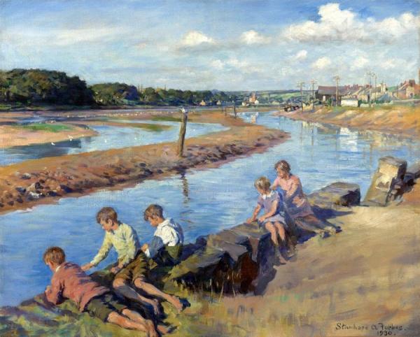 Young Anglers At Hayle by Stanhope Alexander Forbes Oil Painting Reproductions