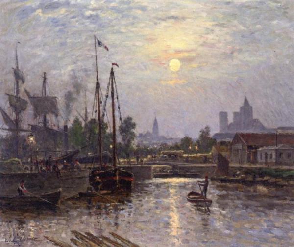 Caen Le Long De L'orne, Cours Caffarelli, Effet De Lune by Stanislas Lepine