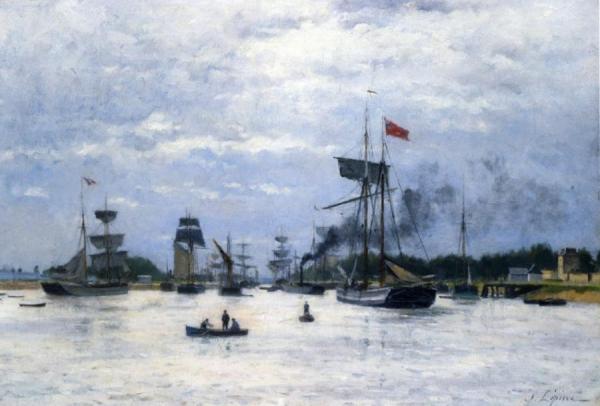 Ships In Port by Stanislas Lepine