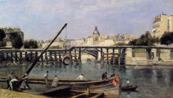 The Seine At Ile Saint-denis by Stanislas Lepine