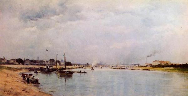 The Seine At Ivry by Stanislas Lepine