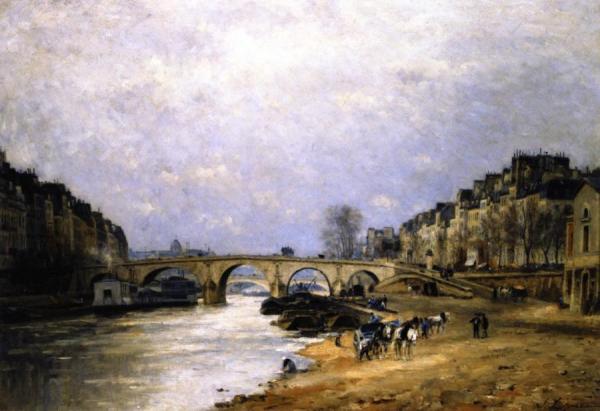 The Seine At Pont Marie by Stanislas Lepine