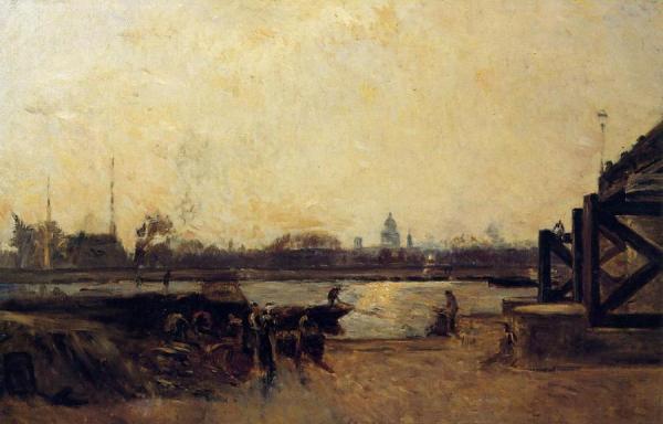 View Of The Port In The Afternoon Sun by Stanislas Lepine