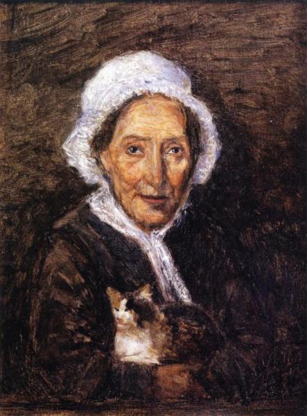 Woman With Cat by Stanislas Lepine