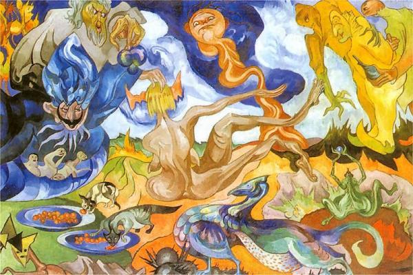 Creation Of The World by Stanislaw Ignacy Witkiewicz Oil Painting Reproductions