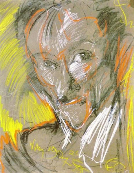 Portrait Of Marceli Staroniewicz by Stanislaw Ignacy Witkiewicz Oil Painting Reproductions