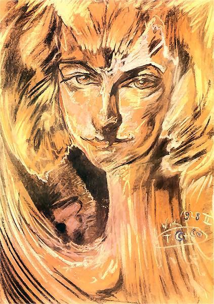 Portrait Of Mrs. Zukotynskiej. Sphinx by Stanislaw Ignacy Witkiewicz