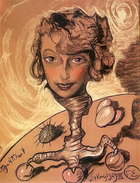 Portrait Of Nena Stachurska by Stanislaw Ignacy Witkiewicz