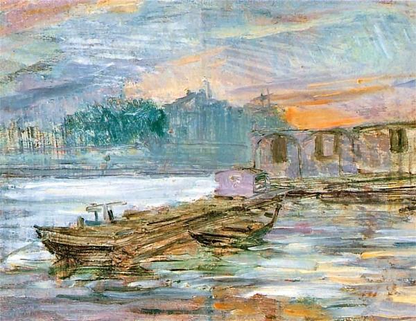 Barges On The Seine by Stanislaw Wyspianski